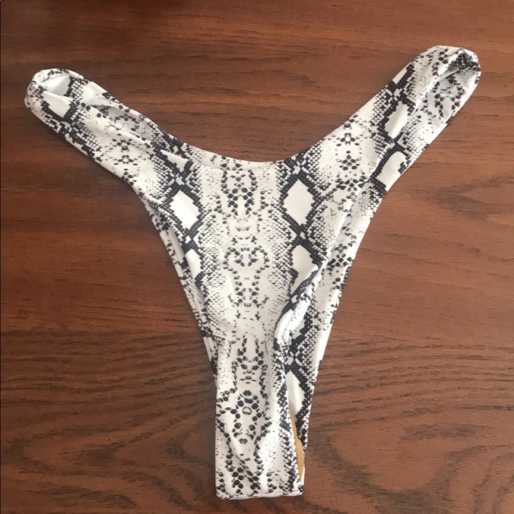Snakeskin Patterned Bikini Bottom